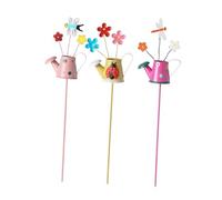 kowaku 3 Pièces Tuteurs de Jardin Métal Fleurs Décoratives Ornement Fer Résistant Aux Intempéries Adapté à La Décoration Extérieure Printanière Chemin, Arrosoir