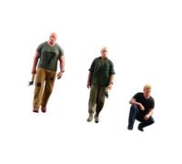 kowaku 3x 1:64 Figurines Modèle Peint Micro Architectural Réaliste Personnage Hommes Poupée pour Jardins Féériques Chemins de Fer Miniature Scène