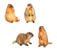 kowaku 4 figurines modèles de marmotte, jouets cognitifs d'éducation précoce, à collectionner, Mini marmottes décoratives, ornements de bureau pour enfants