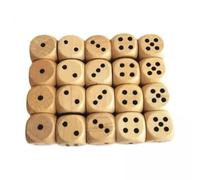 kowaku 4x 20x Dés En Bois à 6 Faces avec Numéros 1-6, Jouet de Divertissement, Mini Dés Standard de 2cm pour Jeux de Société En Club, Jeu de Table RPG