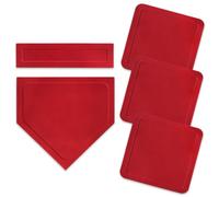 kowaku 5 Pièces Ensemble Bases Baseball Flexible Plaques Baseball en Caoutchouc Plat pour Entraînement, Jardin, Rouge
