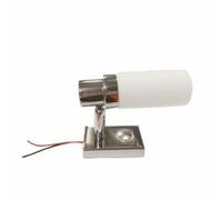 kowaku Applique Murale Ajustable Lampe Éclairage Mural Liseuse Veilleuse Double Fonction Lecture et Veille Contrôle Dimmable Alliage de Zinc IP65 3W 12V, Base Carrée