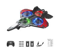 kowaku Avion télécommandé 6 canaux, hélicoptère de loisir, étanche, par USB, anti-collision, pour enfants et adultes de 8 à 16 ans, modèle de, Red Deux Batterie