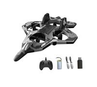 kowaku Avion télécommandé, planeur télécommandé, rotation à 360°, jouet volant d'extérieur avec lumières LED colorées, pour enfants de 8 à 16 ans, cadeau, D Gray