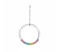 kowaku Balançoire pour Oiseau Balançoire Perchoir Jouet Accessoire avec Acrylique Lisse et Corde Enveloppée Stimule Le Jeu et Limite l'Ennui Clip de Sécurité, Bague