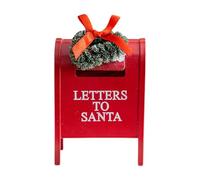 kowaku Boîte aux Lettres du Père Noël en Métal Rétro avec Couronne, Lettres au Père Noël, Suspension et Décoration de Table Polyvalente, Ornement Festif Miniature pour Sapin, Porte ou Bureau, Rouge