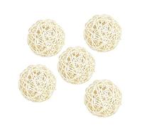 kowaku Boule de Vigne en Rotin Tressé de 5 Cm à Faire Soi-même, Blanc, 7cm