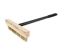 kowaku Brosse pour Four à Pizza Brosse Pierre Pizza Barbecue Manche Aluminium Poignée Ergonomique Poils Cuivre Résistants Adaptée pour Four Maison Entreprise, S
