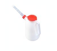 kowaku Burette d'Huile Automobile Professionnelle Burette Distributeur Flacon Verseur Outil Bec Long Précis avec Base Antidérapante et Bouchon Contrôle Du, 2L, Red Cap Red Ring