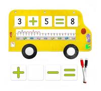 kowaku Bus Arithmétique Enfants Tableau Numérique Poche Règle Compteur Visualisation des Opérations de 0 à 20 avec Échelle Numérotée Pochettes Transparentes