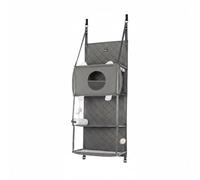 kowaku Cadre Pliant Chat Arbre d'escalade Suspendu Support Pliant Différents Niveaux Abri Repliable Adapté aux Chats Domestiques Détente Vie en Appartement, Light Gray L