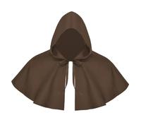 kowaku Cape d'Halloween Cape à capuche médiévale Cosplay unisexe châle Cape de Poncho à capuche pour spectacle sur scène habiller mascarade, CAFÉ