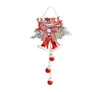 kowaku Christmas Bell Pendant Ornement Cloche Métal Suspendue Décoration Festive avec Ruban Boule et Corde pour Sapin Noël Convient Au Salon Fête Cadeau de S, Rouge