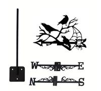 kowaku Corbeau, Indicateur de Direction du Vent, Objet Artisanal en Métal, pour Jardin Ou Extérieur.