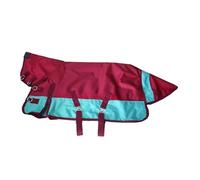 kowaku Couverture d'hiver imperméable pour Cheval, en Tissu Oxford 600D, pour Poney, Burgundy Sky Blue L