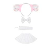 kowaku Ensemble de Costumes d'agneau Animal, Oreilles et Queue pour représentation sur scène, Blanc Rose