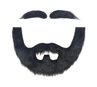 kowaku Ensemble de fausses barbes et sourcils, faux poils faciaux pour adultes, décoration de fête d'pour Halloween, Noir