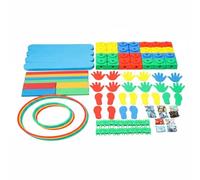 kowaku Entraîneur d'Équilibre Enfant Parcours d'Obstacles Set d'Activité Éléments Modulaires à Disposer Anneaux et Pas Texturés en Plastique PP pour, Classique