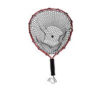 kowaku Épuisette de Pêche Pliable en Aluminium, en Silicone, Sangle de Sécurité avec Mousqueton, Poignée de Transport en Nylon pour Aquarium, Bassin E, Rouge