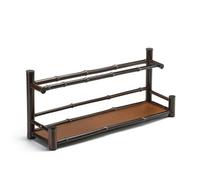 kowaku Étagère de Rangement en Bambou Support Présentoir Plateau Finition Brune Structure Ouverte Antidérapante Adaptée à, Couleur D Origine, Porte-Tasses en Bambou Violet Égouttoir À Deux Niveaux