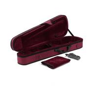 kowaku Étui Violon Rigide Triangulaire Boîte Housse Coffret avec Compartiments Intégrés et Doublure Rouge Foncée Portage Main et Épaule Tissu Flanelle Adapté, 3/4