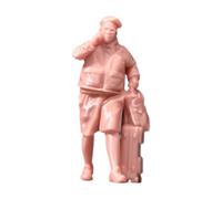 kowaku Figurine D'homme Au 1/64e, Accessoire Photo pour Décor de Train Ferroviaire, Objet de Collection, Figurine Masculine Tirant Une Valise, Scène Mini, Non Peint