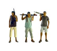 kowaku Figurines de diorama à l'échelle 1/64, scènes de pose miniatures, accessoires de film, figurines en résine réalistes, ornement de bureau, cadeaux, 3 PIÈCES