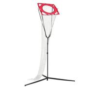 kowaku Filet d'Entraînement au Volley avec Cible Filet d'exercice Cadre Métallique Libre Anneau Cible Supérieur Réglage de Hauteur 204 à 330 Cm Angle, Rouge