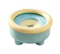 kowaku Gamelle d'eau pour Chien avec Séparateur Flottant et Base Antidérapante, Anti-glouton, Distributeur d'eau pour Une Consommation Lente, Anti-po, Bleu Jaune