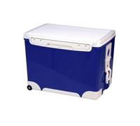 kowaku Glacière Isotherme Conteneur Boîte Réfrigérante Coffre Conception Rectangulaire Facile Couvercle Supérieur et Verrou Poignées Latérales Conviennent, 70L Bleu, avec Roues