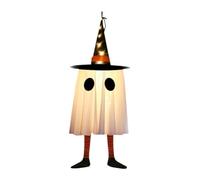 kowaku Halloween à LED Suspension Design Unique Chapeau Sorcière pour Créer Une Ambiance Mystérieuse Adapté pour Cour Jardin Porte Fenêt, Rouge