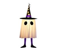 kowaku Halloween à LED Suspension Design Unique Chapeau Sorcière pour Créer Une Ambiance Mystérieuse Adapté pour Cour Jardin Porte Fenêt, Violet