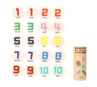 kowaku Jeu de Mémoire Jouet D'Association Éducatif Jeu de Correspondance En Bois avec Cartes Mignonnes pour La Coordination Œil Main Adapté Aux Fêtes et Anni, Modèle Numérique