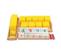 kowaku Jeu Pédagogique Base Dix Compartiments Blocs Décimal Coloré Set Calcul Décimal pour Jeunes Enfants, Jaune, Jeu Bancaire Jaune