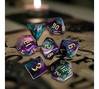 kowaku Jeux de Famille de Dés Polyédriques Peints 6x7x, pour Les Familles de Jeux de Cartes RPG Du Mdn H
