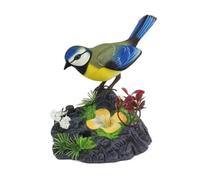 kowaku Jouet oiseau chantant et gazouillant, décoration de bureau à domicile réaliste avec porte-stylo, ornement de table interactif, jouet oiseau