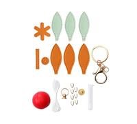 kowaku Kit de Couture Clé Porte-clés DIY Ballon Chaud Pendentif Créatif Fournitures Artisanat en Cuir PU Prédécoupé pour Apprendre à Coudre Adapté Aux Début, Kaki et Vert
