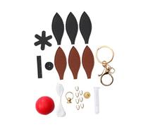 kowaku Kit de Couture Clé Porte-clés DIY Ballon Chaud Pendentif Créatif Fournitures Artisanat en Cuir PU Prédécoupé pour Apprendre à Coudre Adapté Aux Début, Noir et Marron