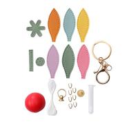 kowaku Kit de Couture Clé Porte-clés DIY Ballon Chaud Pendentif Créatif Fournitures Artisanat en Cuir PU Prédécoupé pour Apprendre à Coudre Adapté Aux Début, Multicolore