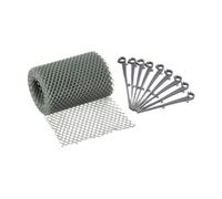 kowaku Leaf Guard Mesh Grille Pare-Feuilles pour Gouttière Tamis de Protection Anti-Obstruction Filtre de Drainage en Polypropylène Installation Facile Adapt, Gris avec Crochet