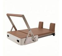 kowaku Lit de Pliable Plateforme d'exercice Pilates Banc de Musculation Lit de Stretching Équipement Rétractable avec Châssis Résistant et roulettes Couchage