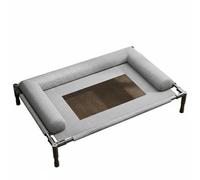kowaku Lit Industriel pour Animaux Lit Haut Aérée Centrale Support Ferme Coussin Moelleux Large Propriété Ventilée Facile à Laver Adapté Animaux Familiers, Oreiller 3 Côtés