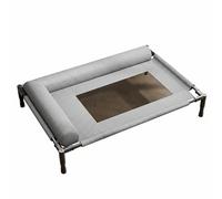 kowaku Lit Industriel pour Animaux Lit Haut Aérée Centrale Support Ferme Coussin Moelleux Large Propriété Ventilée Facile à Laver Adapté Animaux Familiers, Oreiller en L