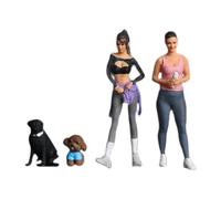 kowaku Lot de 2 Figurines féminines Diorama 1/64, Personnages de Rue, avec 2 Figurines de Chien, B