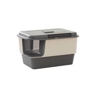 kowaku Maison de Toilette pour Chat Litière Fermée Bac à Litière Enceinte pour Déjections Couvercle Relevable et Démontable pour Retrait des Déchets Pelle, Gris Milo