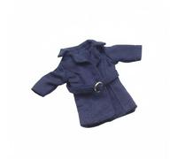 kowaku Manteau Poupée BJD Trench Poupée OB11 Figurine Ouverture Devant Simple Ceinture à Boucle Tissu Robuste Superpositions, Bleu Foncé