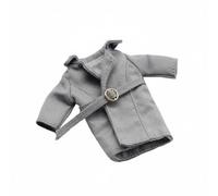 kowaku Manteau Poupée BJD Trench Poupée OB11 Figurine Ouverture Devant Simple Ceinture à Boucle Tissu Robuste Superpositions, Gris