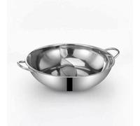 kowaku Marmite Partitionnée Double Compartiment Casserole Divisée Hot Pot Marmite à Soupe Acier Inoxydable 201 Cloison Étanche pour Deux Bouillons Base, 34CM