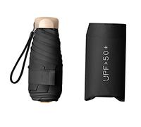kowaku Mini Parapluie de Protection Solaire avec étui Parapluie de Voiture Parapluie Portable Pliant 2 en 1 Fonction, Noir