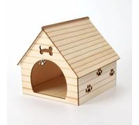 kowaku Miniature Dollhouse Maison Chien Accessoire Maison de Poupée Décor Maquette Figurine Animal en Bois Style Chalet à Toit à Deux Versants, Maison De Chien Miniature 1/12